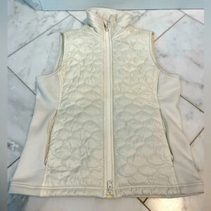 LL Bean quilted down vest off-white